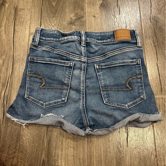 American Eagle Denim Jean Shorts Women's Next Level Stretch Hi Rise Shorty Sz 6 - Picture 13 of 14